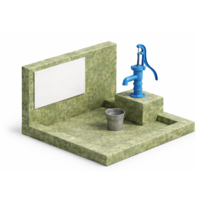 بئر ماء ارتوازي في باكستان مع مضخة يدوية