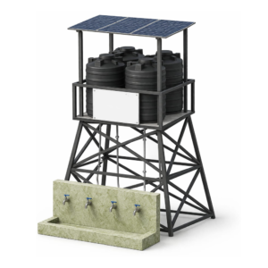 بئر ماء مع مضخة كهربائية وخزانات افريقيا- النيجر